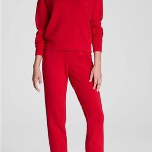 SPANX Red Stretch Track Pants - Straight Leg
